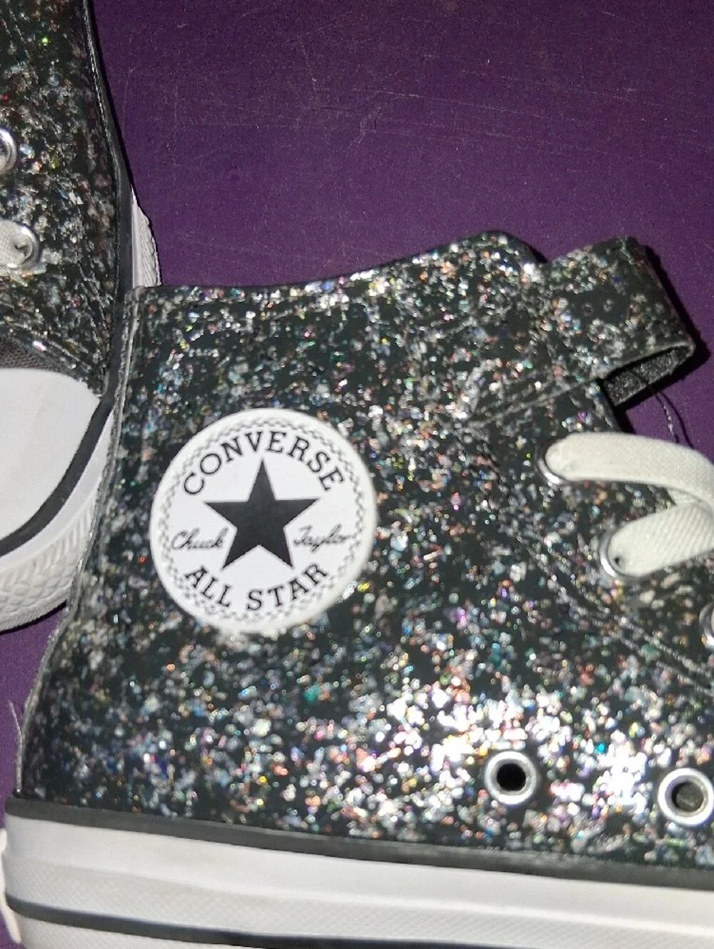 Converse Chuck Taylor Kids High-Top Glitter Sneaker Size 3